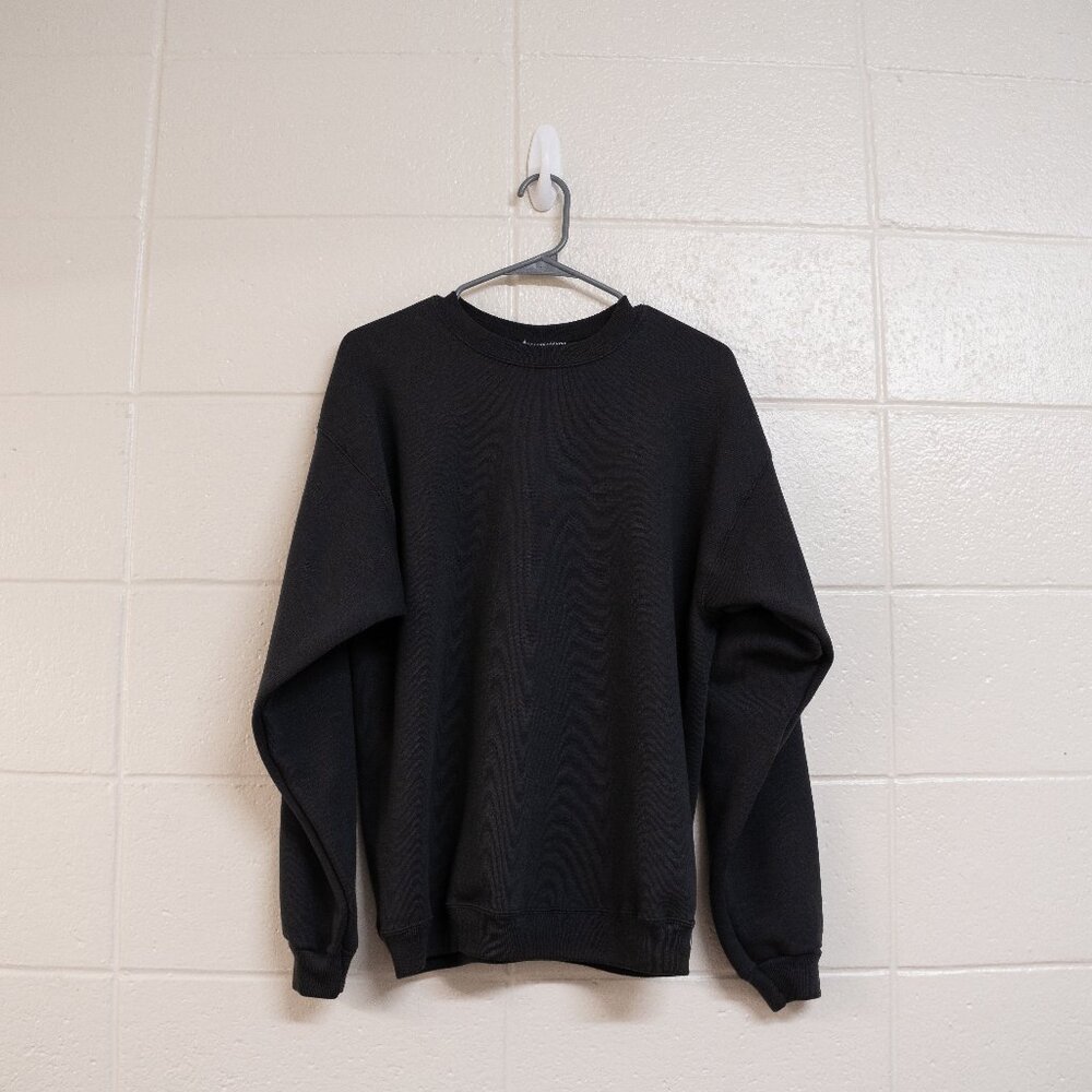 Vintage 90s Hanes Heavyweight Black Sweatshirt Medium Blank Made in USA 50/50